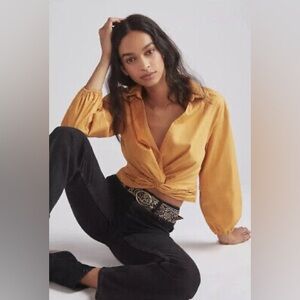 Yellow orange marigold twist top Sunday in Brooklyn Anthropologie